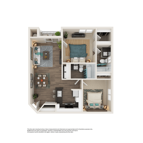 2 Bed 2 Bath Floor Plan | 837 Sq. Ft. at Element Deer Valley in Phoenix, Arizona 85027
